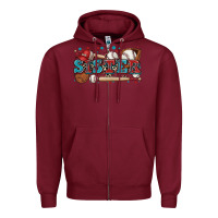 Burgundy sister baseball Zipper Hoodie - Zillion Design Studio