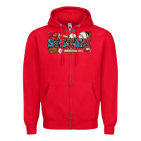 Red sister baseball Zipper Hoodie - Zillion Design Studio
