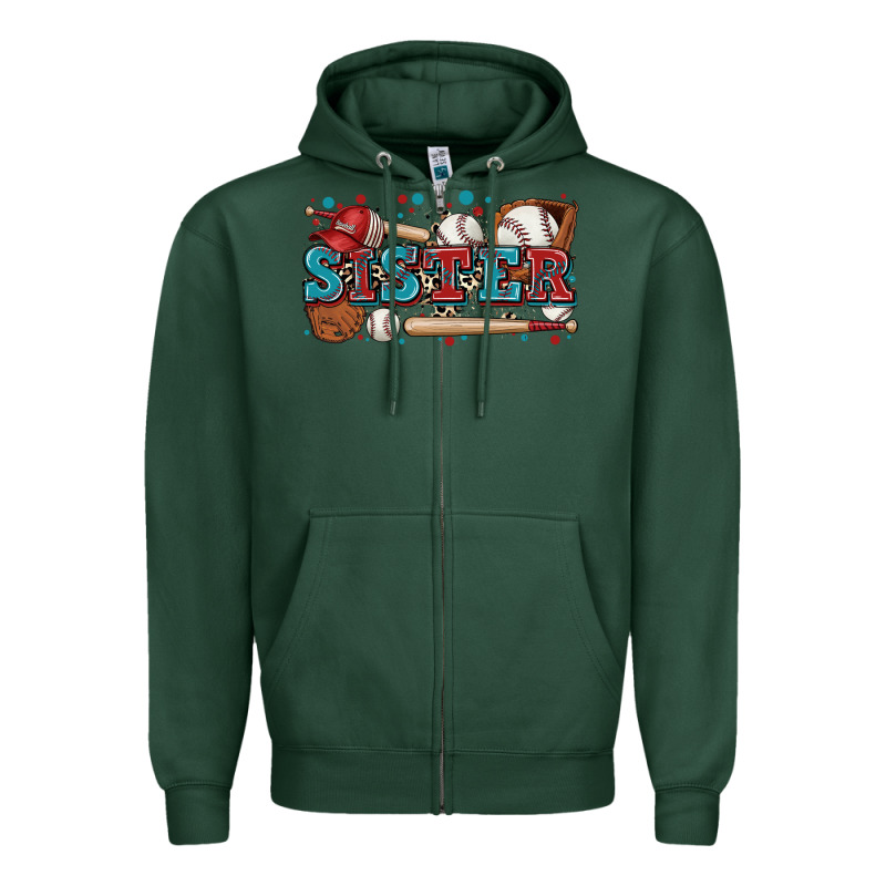 Sister Baseball Zipper Hoodie by Zillion Design Studio | Teevron
