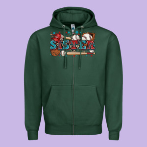 Sister Baseball Zipper Hoodie Designed By Zillion Design Studio