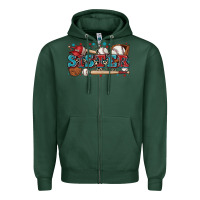 Sports Green sister baseball Zipper Hoodie - Zillion Design Studio