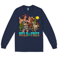 Navy wild and free Long Sleeve Tee - texasbilliewilder