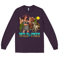 Plum wild and free Long Sleeve Tee - texasbilliewilder