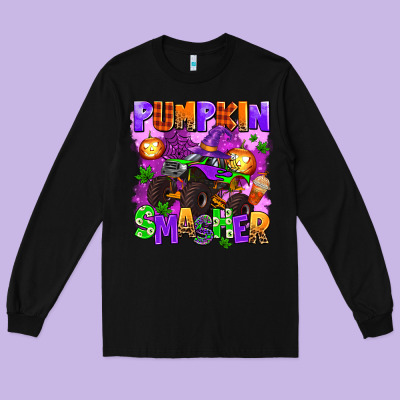 Pumpkin Smasher Long Sleeve Tee Designed By Adodesignshop