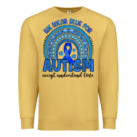 Antique Gold we wear blue for autism accept understand love Premium Sweatshirt - Artiststas