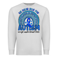 Dove Grey we wear blue for autism accept understand love Premium Sweatshirt - Artiststas