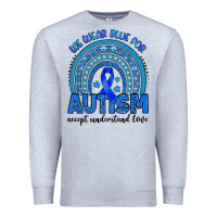 Heather Grey we wear blue for autism accept understand love Premium Sweatshirt - Artiststas