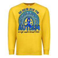 Lemon we wear blue for autism accept understand love Premium Sweatshirt - Artiststas