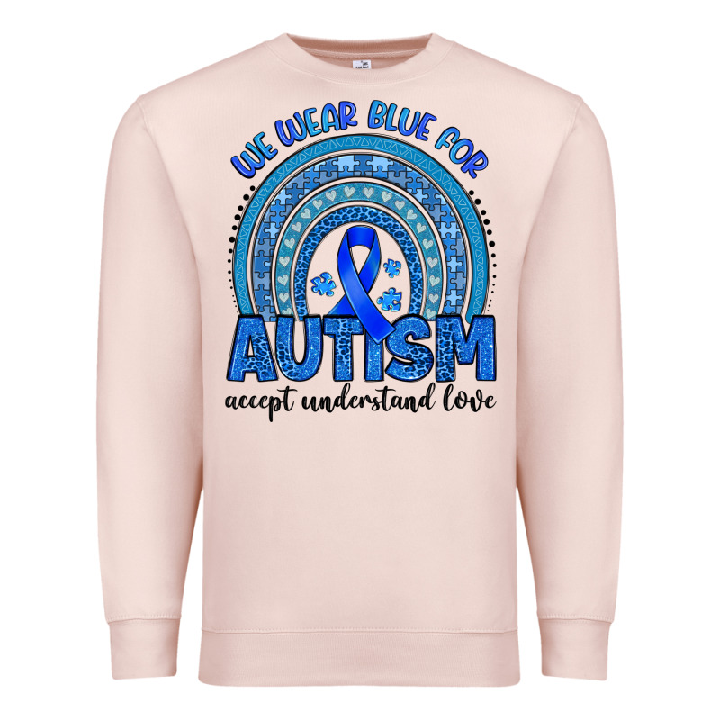We Wear Blue For Autism Accept Understand Love Premium Sweatshirt by Artiststas | Teevron