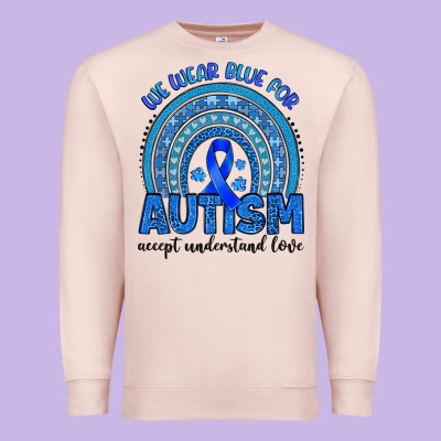 We Wear Blue For Autism Accept Understand Love Premium Sweatshirt Designed By Artiststas