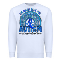 White we wear blue for autism accept understand love Premium Sweatshirt - Artiststas