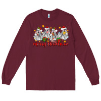Burgundy merry christmas pantasmas ghost christmas Long Sleeve Tee - Zillion Design Studio