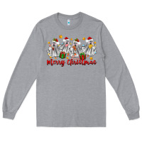 Heather Grey merry christmas pantasmas ghost christmas Long Sleeve Tee - Zillion Design Studio