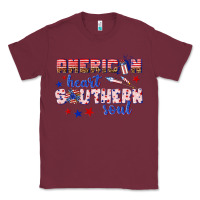 Burgundy American heart southern soul Classic Tee - texasbilliewilder
