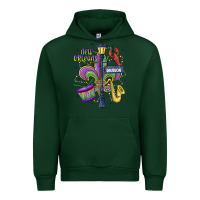 Forest Green new orleans mardi gras streets Urban Hoodie - MaliasSmallBusiness