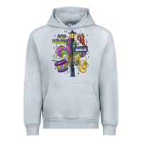 Heather Grey new orleans mardi gras streets Urban Hoodie - MaliasSmallBusiness
