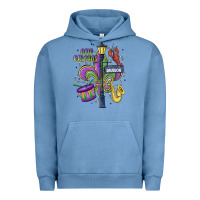 Pigment Pebble Blue new orleans mardi gras streets Urban Hoodie - MaliasSmallBusiness