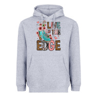 Heather Grey live on the edge ice skating Heavyweight Hoodie - FaDigitalArtStudio