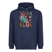 Navy live on the edge ice skating Heavyweight Hoodie - FaDigitalArtStudio