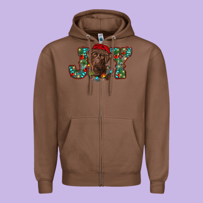 Labrador Retriever Christmas Joy Zipper Hoodie Designed By Ranaportraitstore