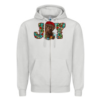 Dove Grey labrador retriever christmas joy Zipper Hoodie - RanaPortraitStore