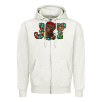 Oatmeal Heather labrador retriever christmas joy Zipper Hoodie - RanaPortraitStore