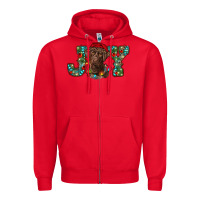 Red labrador retriever christmas joy Zipper Hoodie - RanaPortraitStore