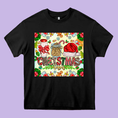 Christmas Vibes Heavy Core Tee Designed By Cowhidedigitalart