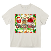Cream Christmas Vibes Heavy Core Tee - CowhideDigitalArt