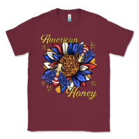 Burgundy American honey with bee Classic Tee - texasbilliewilder