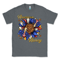 Charcoal Heather American honey with bee Classic Tee - texasbilliewilder