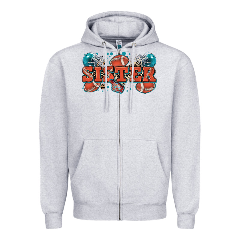 Sister American Football Zipper Hoodie by Zillion Design Studio | Teevron
