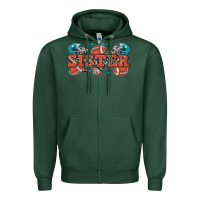 Sports Green sister American football Zipper Hoodie - Zillion Design Studio