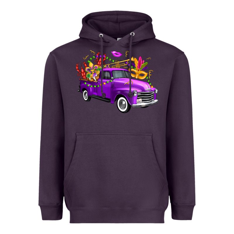 Mardi Gras Truck King's Cake Heavyweight Hoodie by FaDigitalArtStudio | Teevron