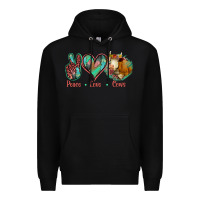 Black Peace Love Cows Premium Hoodie - Jasminsmagicworld
