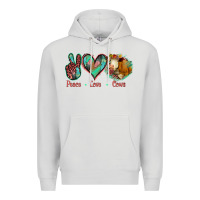 Dove Grey Peace Love Cows Premium Hoodie - Jasminsmagicworld