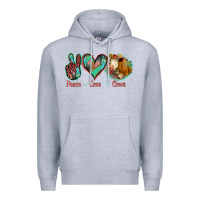 Heather Grey Peace Love Cows Premium Hoodie - Jasminsmagicworld