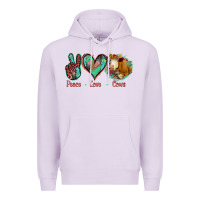 Lilac Peace Love Cows Premium Hoodie - Jasminsmagicworld