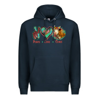 Navy Peace Love Cows Premium Hoodie - Jasminsmagicworld