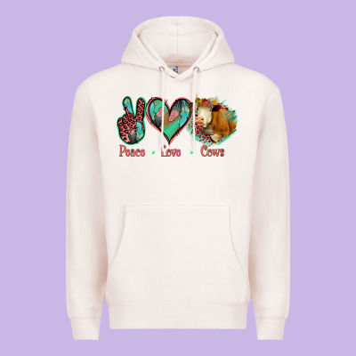 Peace Love Cows Premium Hoodie Designed By Jasminsmagicworld