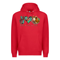 Red Peace Love Cows Premium Hoodie - Jasminsmagicworld