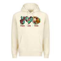 Sandshell Peace Love Cows Premium Hoodie - Jasminsmagicworld