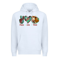 White Peace Love Cows Premium Hoodie - Jasminsmagicworld