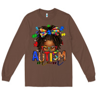 Chestnut autism mom afro locs messy bun Long Sleeve Tee - texasbilliewilder