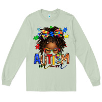 Matcha autism mom afro locs messy bun Long Sleeve Tee - texasbilliewilder