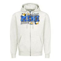 Oatmeal Heather mini volleyball Zipper Hoodie - Zillion Design Studio