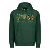 Sports Green Peace Love Donkeys Premium Hoodie - Jasminsmagicworld