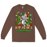 Chestnut i want a hippopotamus for christmas Long Sleeve Tee - Zillion Design Studio