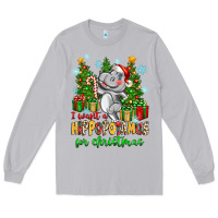 Moon Dust i want a hippopotamus for christmas Long Sleeve Tee - Zillion Design Studio