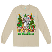Mushroom i want a hippopotamus for christmas Long Sleeve Tee - Zillion Design Studio